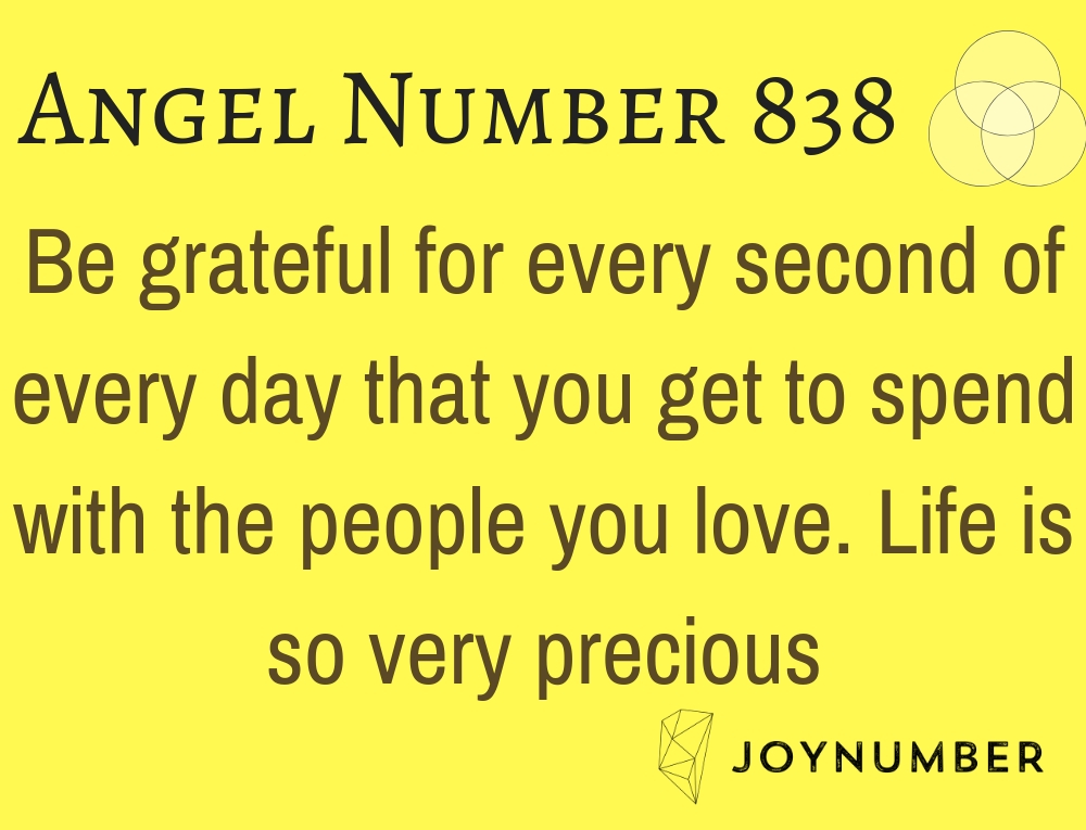 Angel number 838 meaning