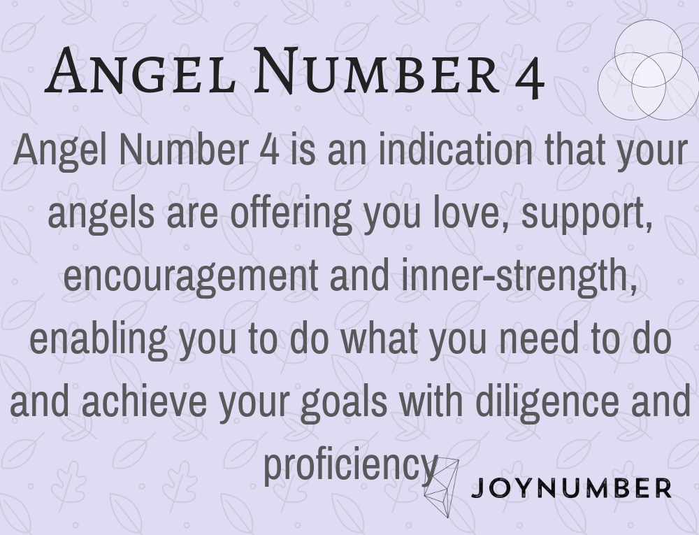 Angel number 4 meaning