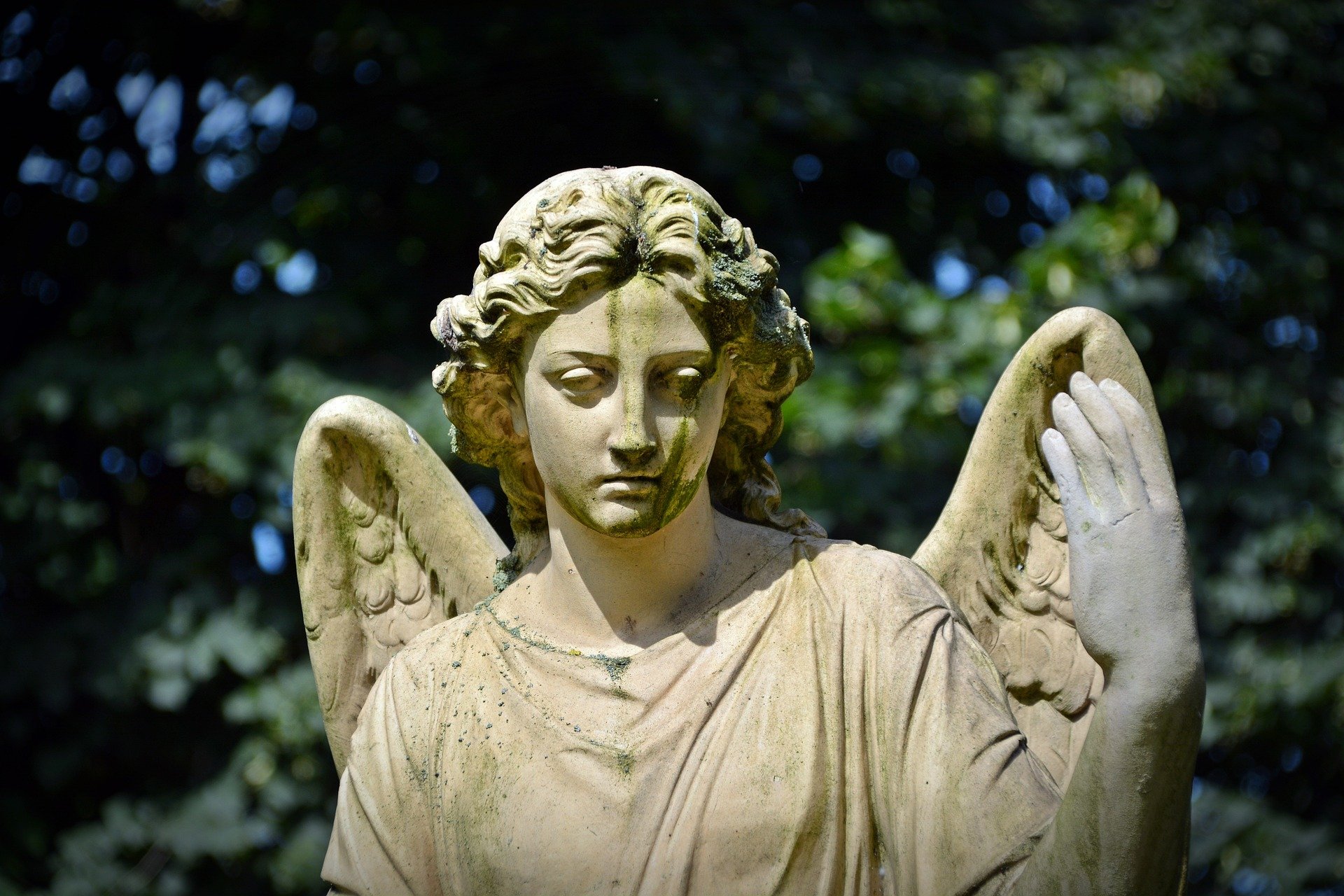 Female Angel Sculpture In A Park