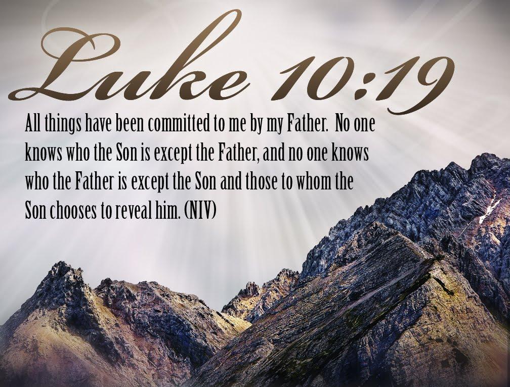 Luke 10:19 Verse From The Bible With Mountains In The Background