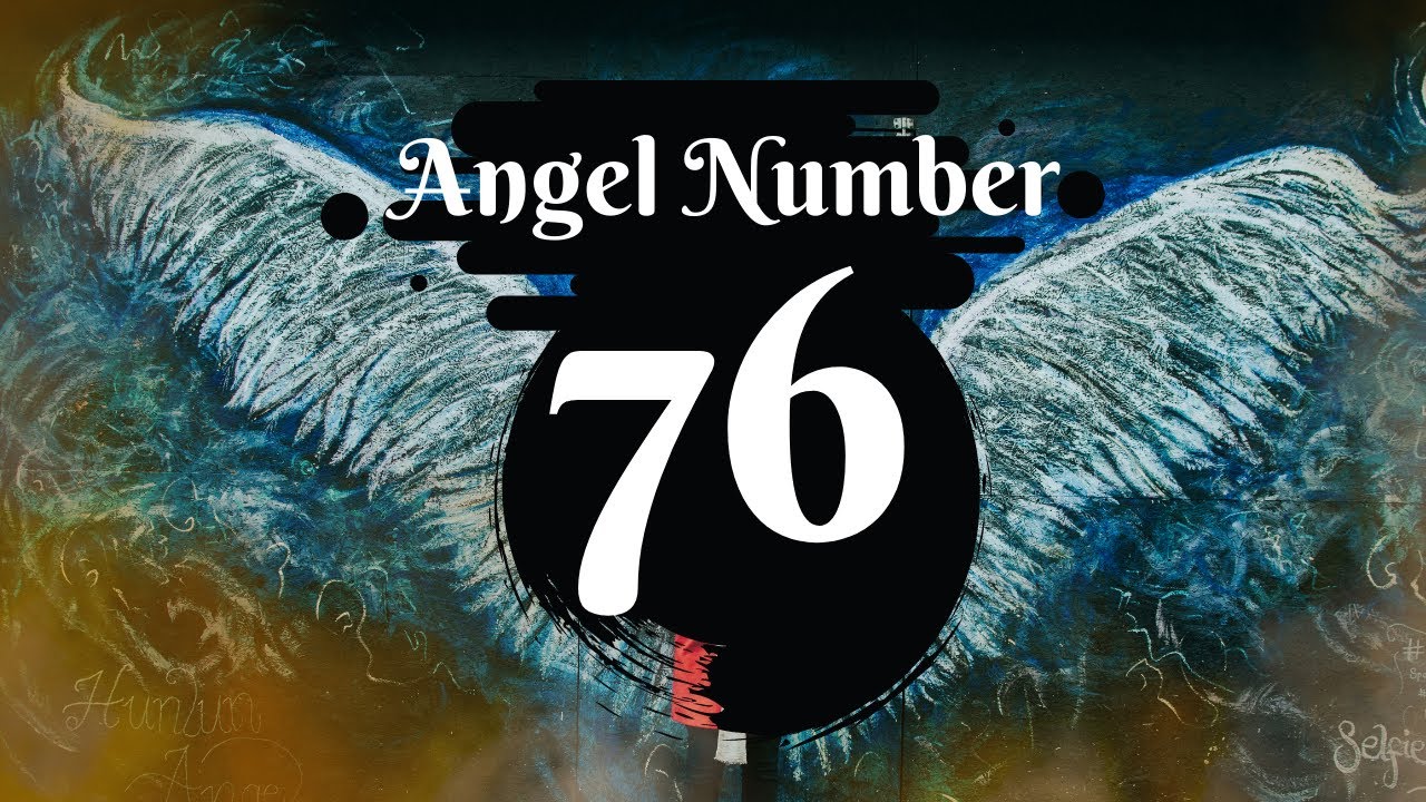 The angel number 76 has mixed blue and white wings