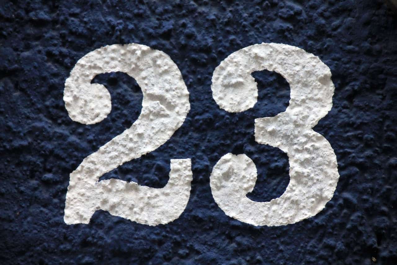 23 number in white and blue