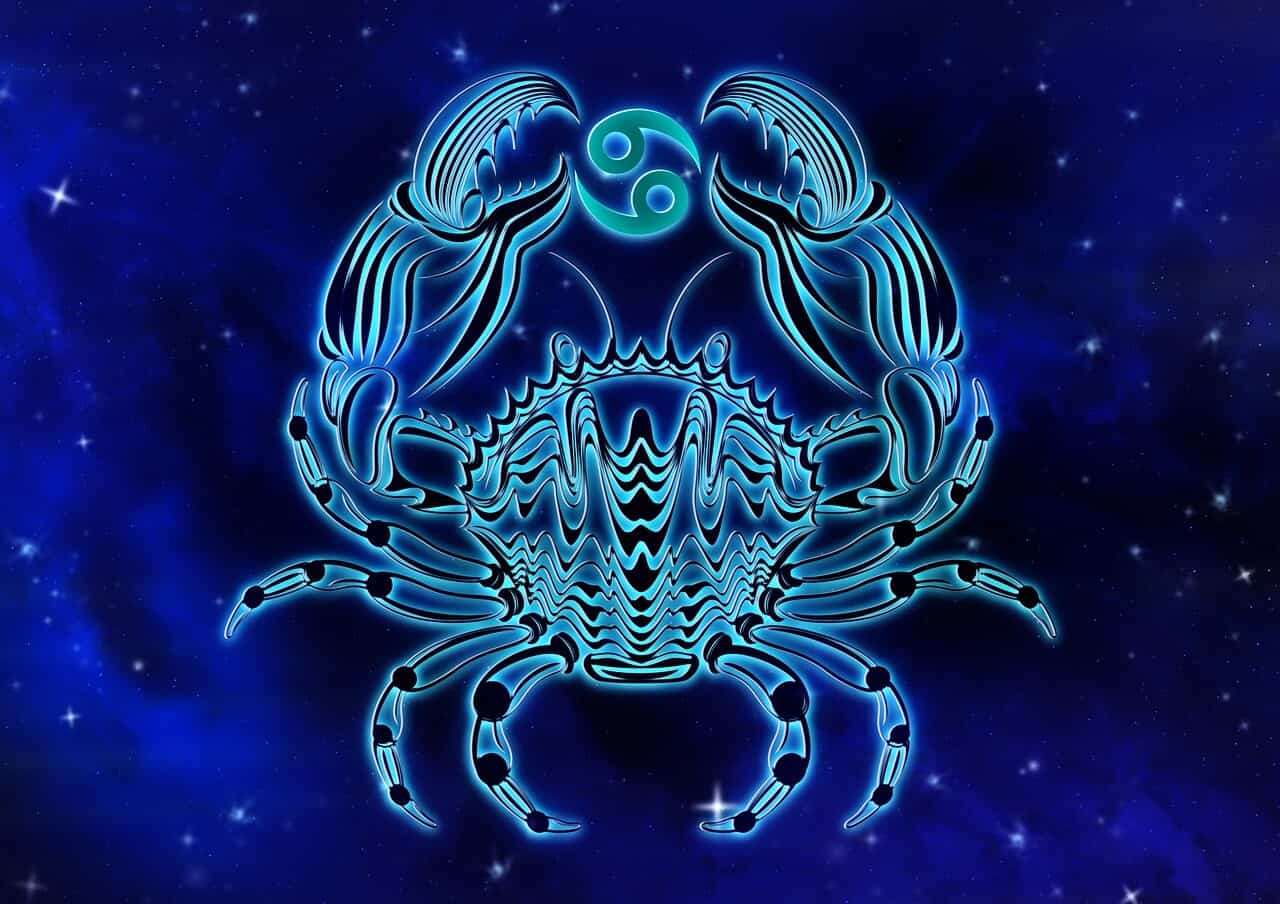 Cancer horoscope sign in galaxy background