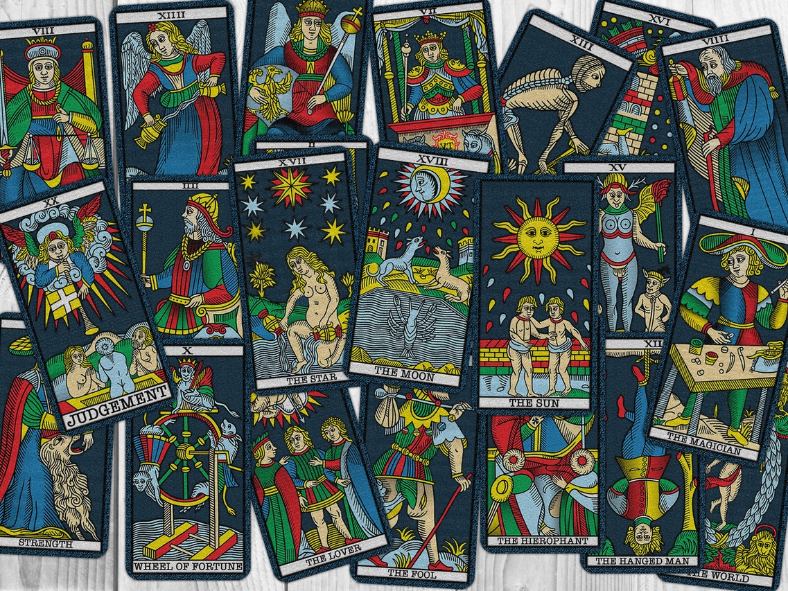Close-Up Shot of Tarot Cards