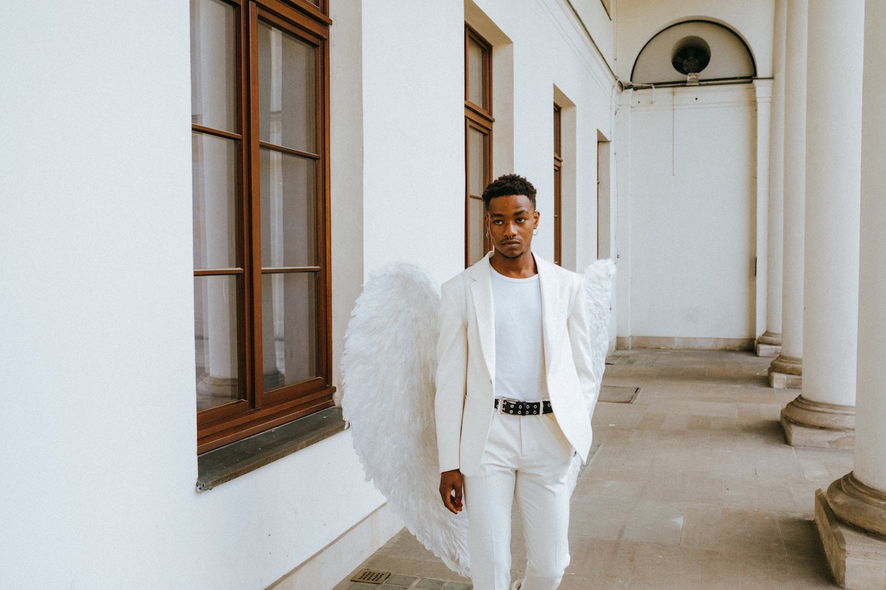 A Man In Angel Costume