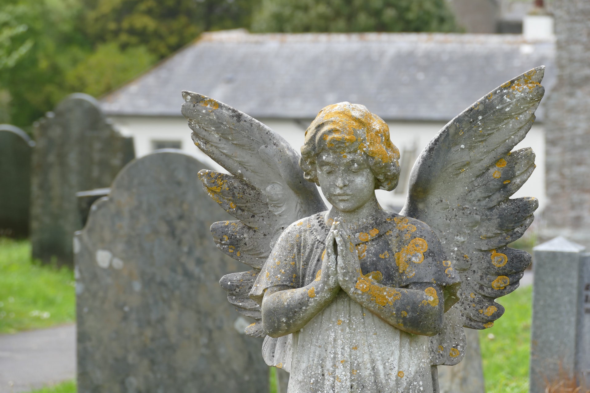An Angel Statue In The Graveyard