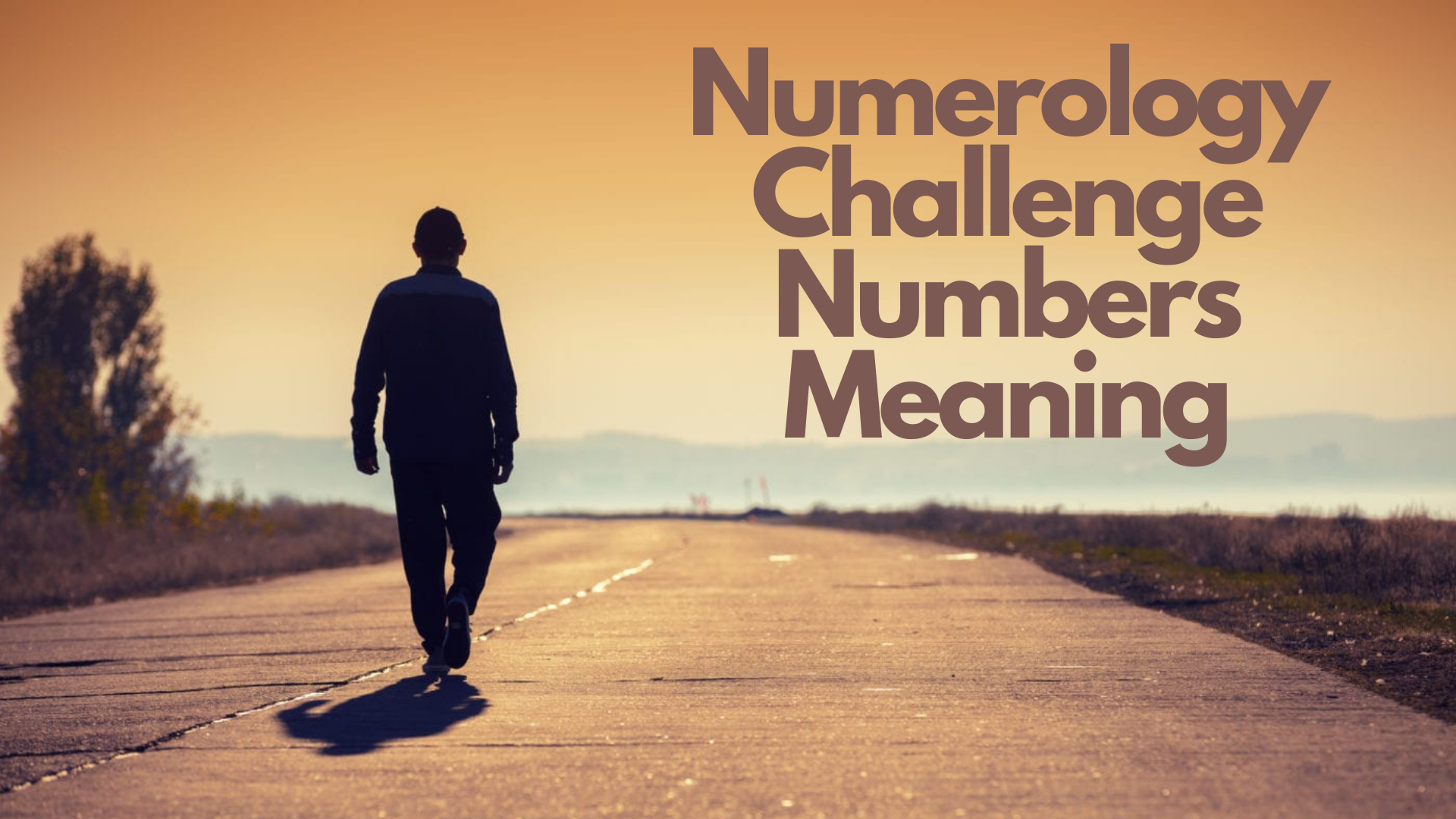 A man walking on the road with words Numerology Challenge Numbers Meaning
