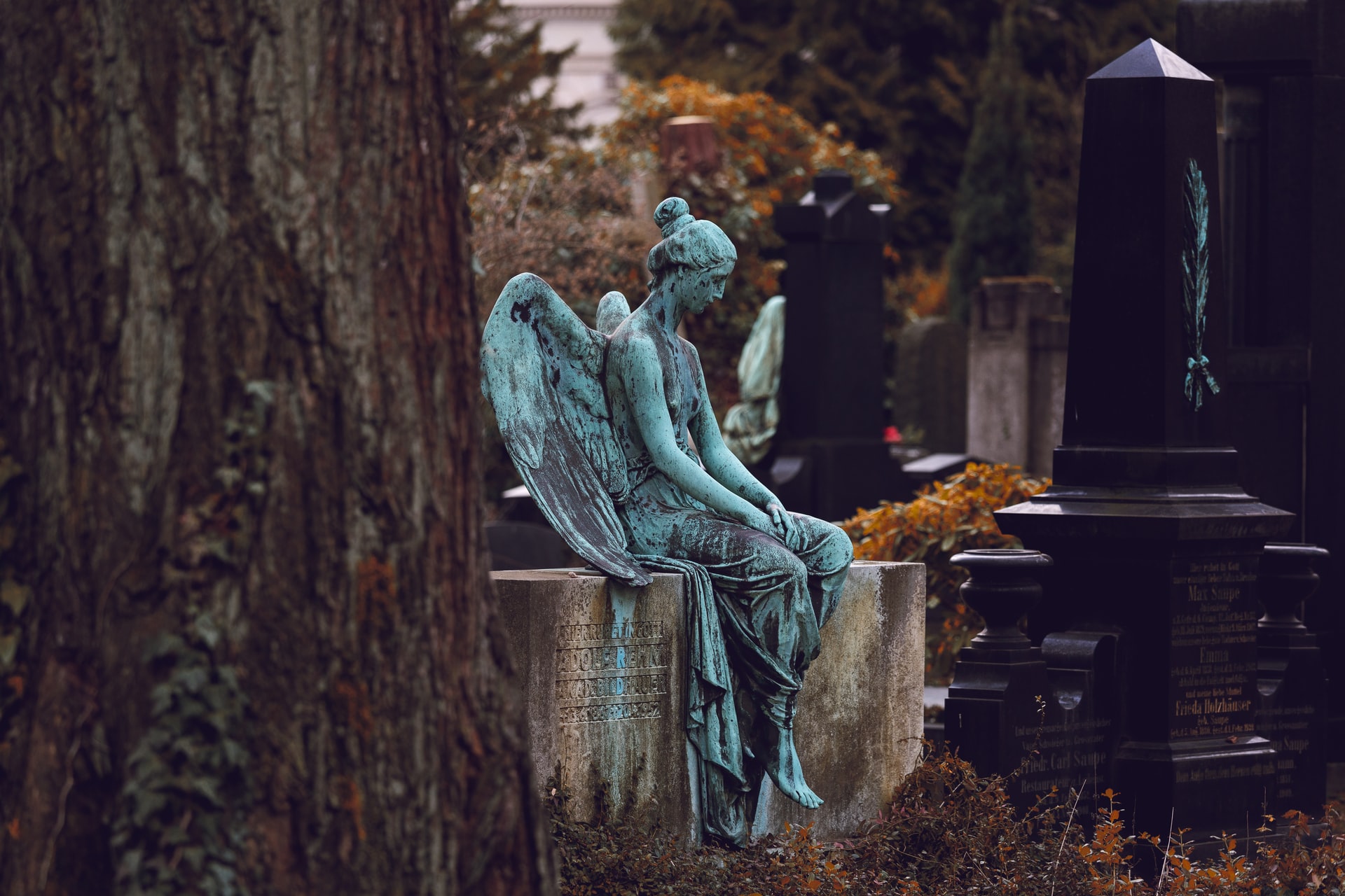 Angel Figurine In The Graveyard