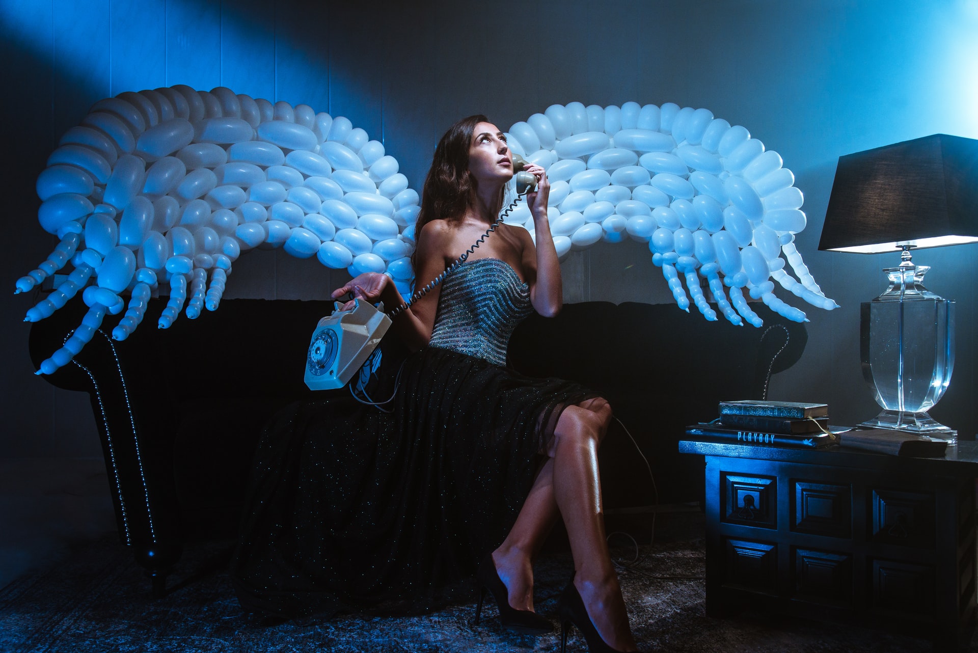 A Girl With Blue Angel Wings