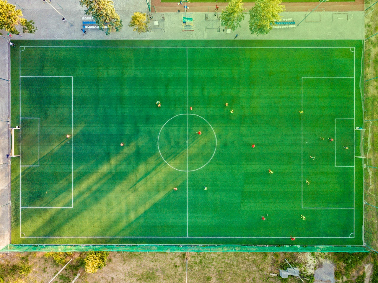 Aerial View of a Soccer Field