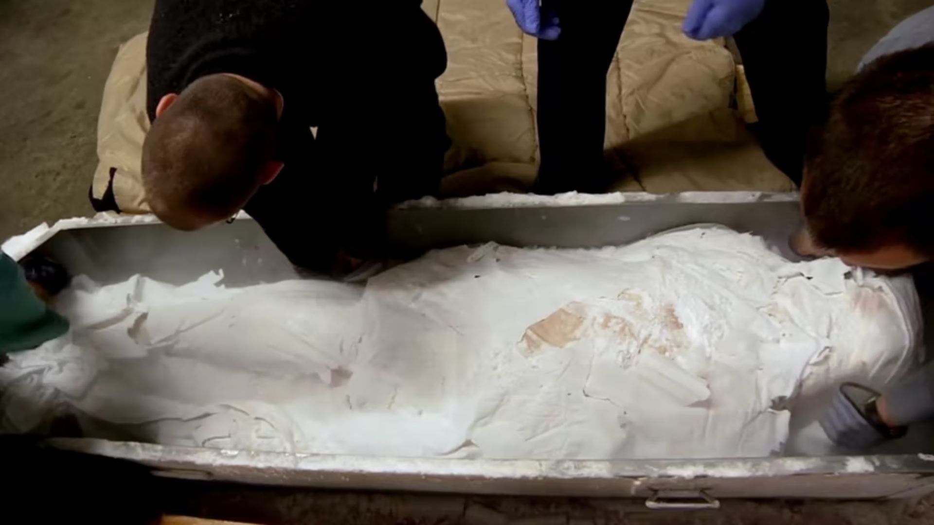 Dead Person Placed In Coffin