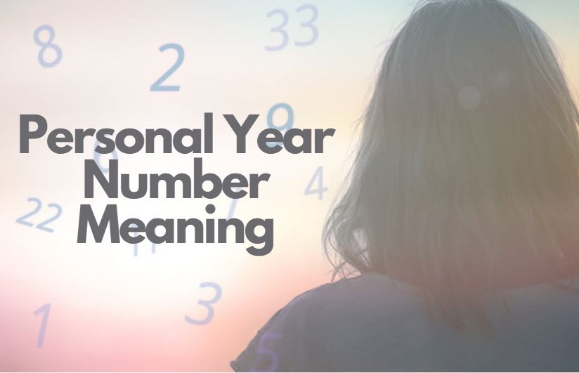 A woman standing with various numbers on its background and wordings personal year number meaning