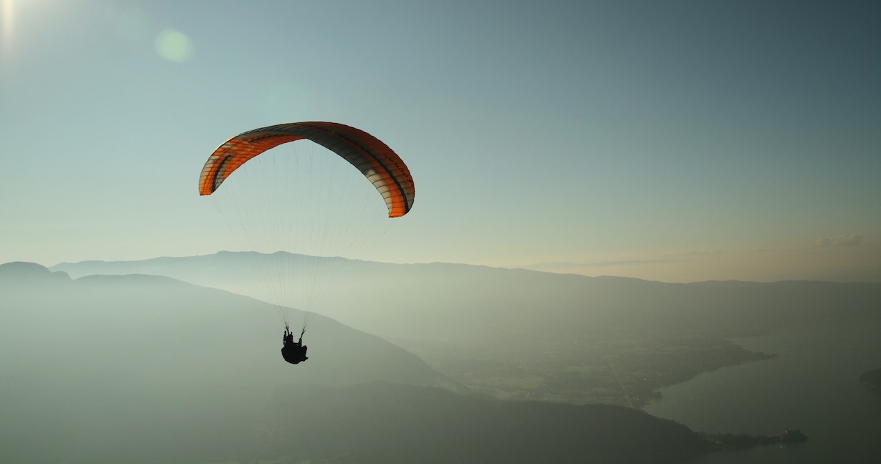 Man Using Parachute