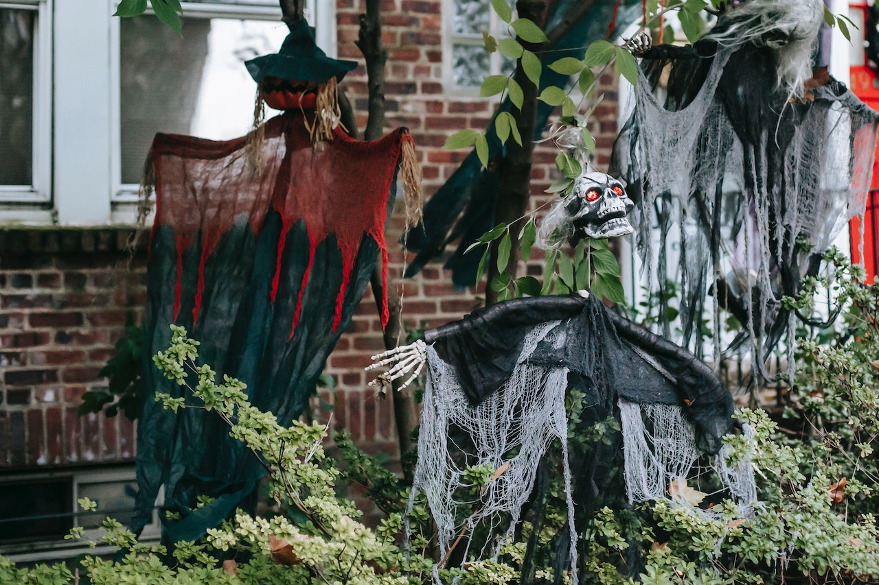 Terrible Scarecrows Displayed In A Front yard