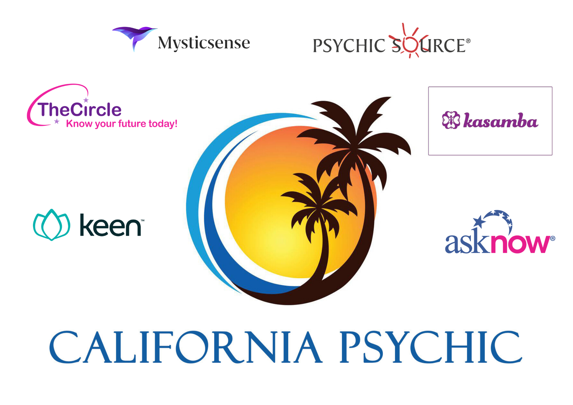 California psychic logo with other online reading websites logos
