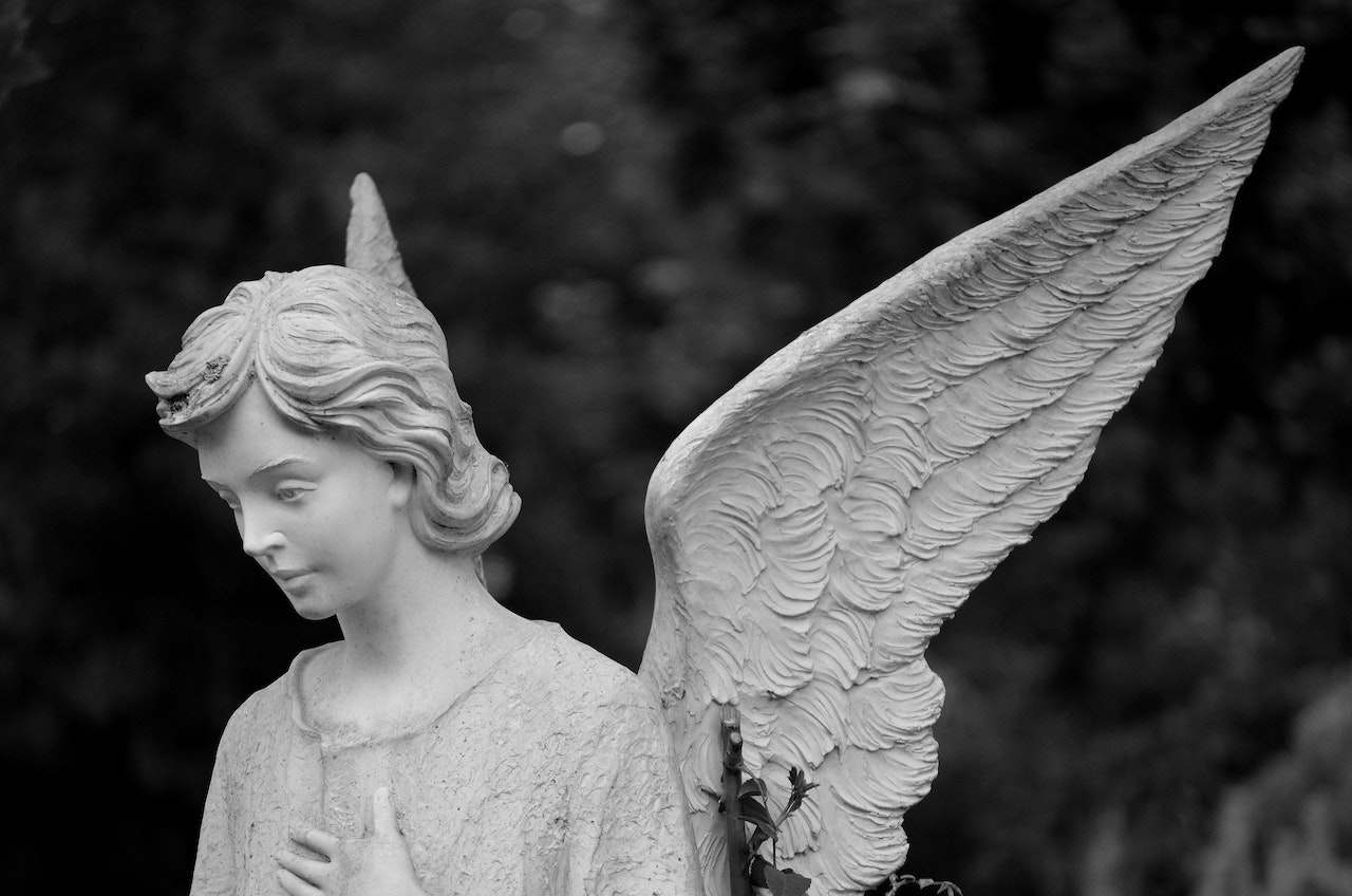 Monochrome of an Angel Statue