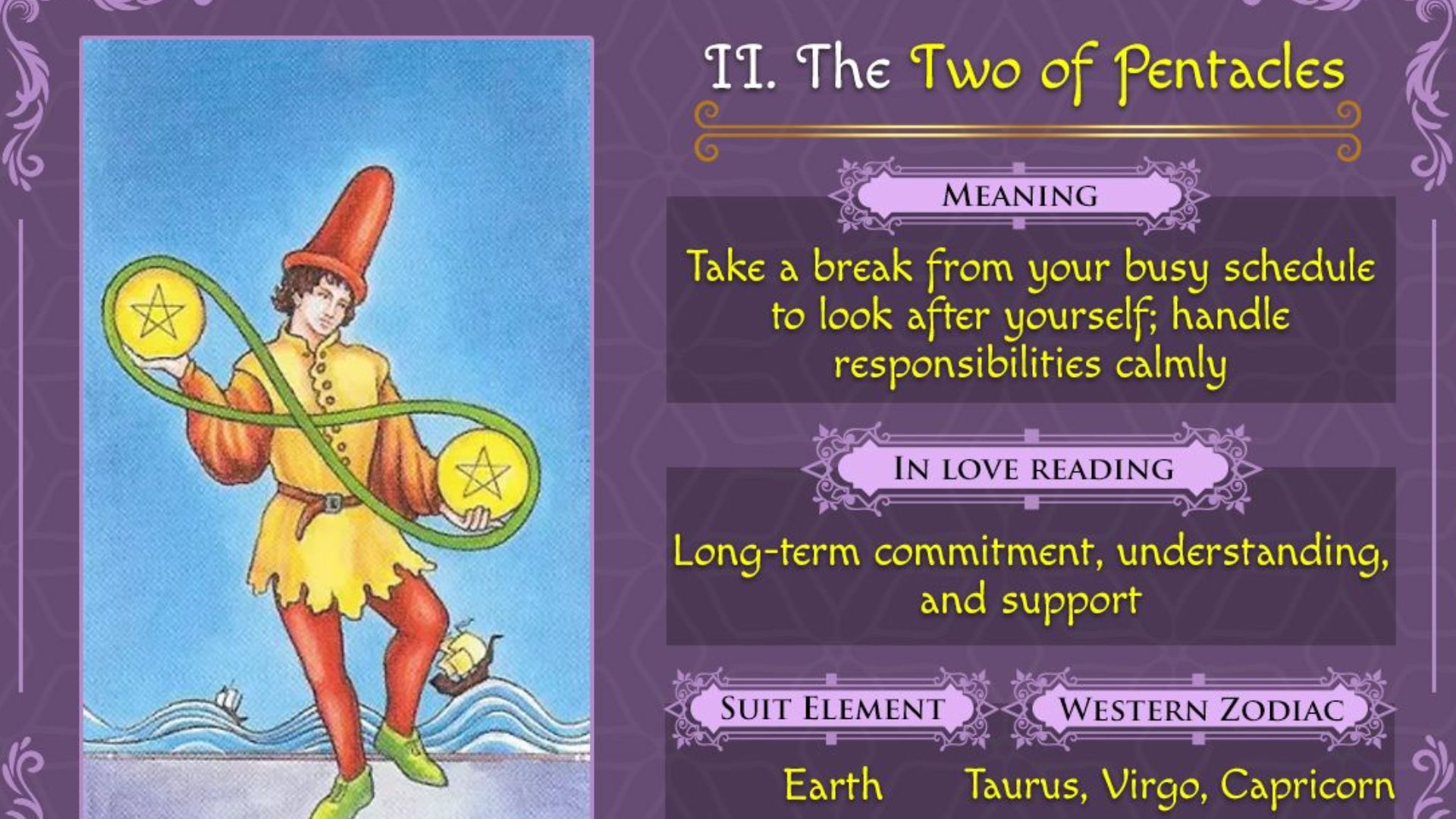 2 Of Pentacles Card With Description