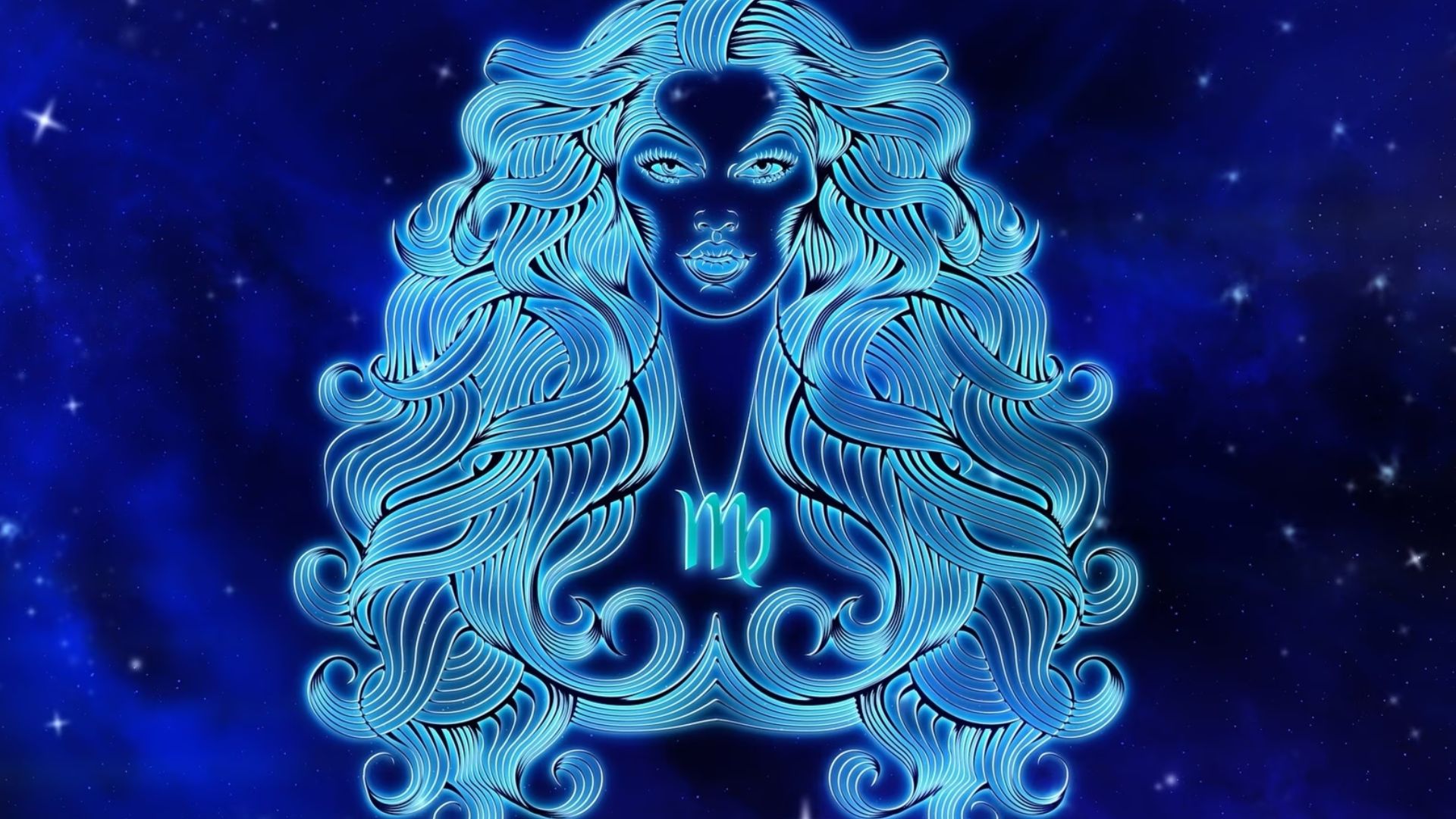 Blue Lady With Long Hairs