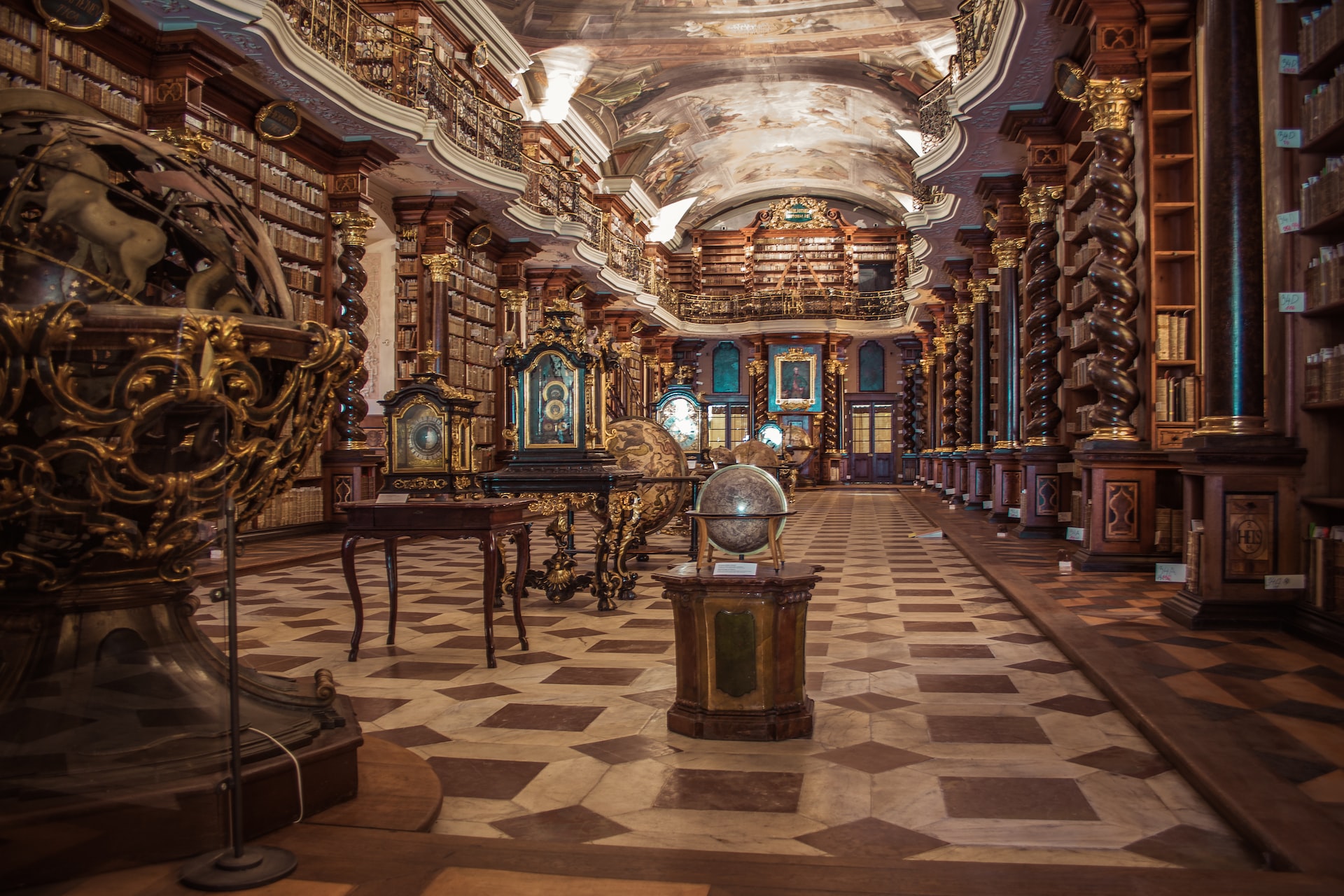 A library filled with several elements related to astrology