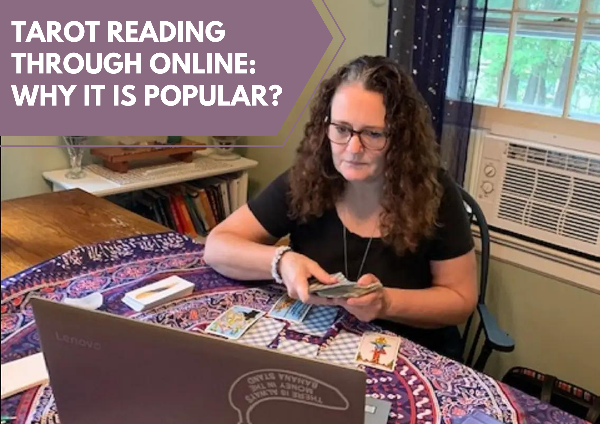 A psychic doing Tarot Reading Through Online