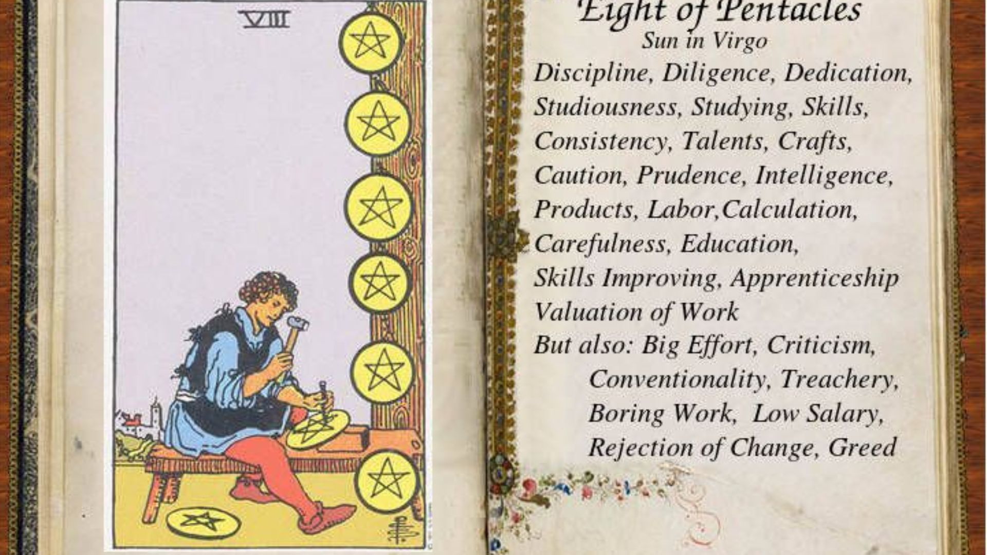 8 Of Pentacles Tarot Card With Description