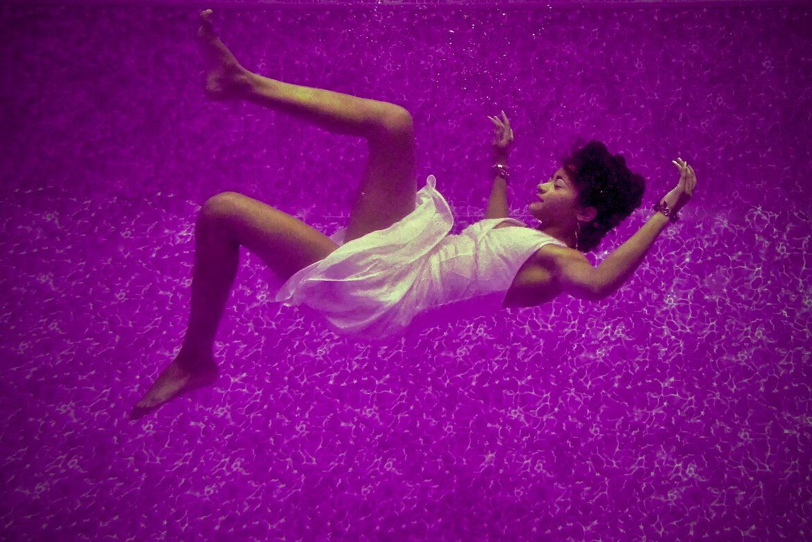 Floating in purple color
