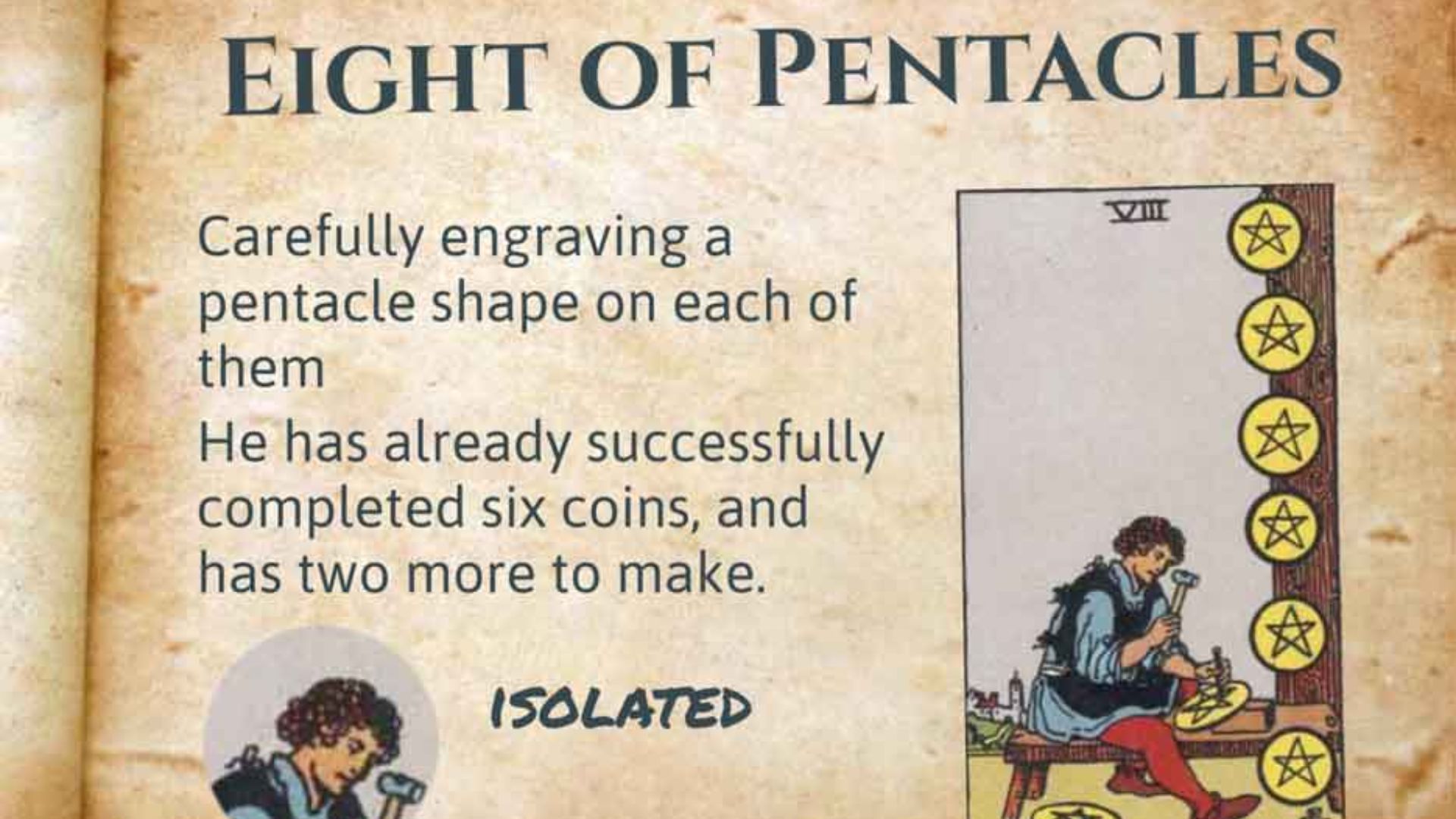 8 Of Pentacles Tarot Card Description