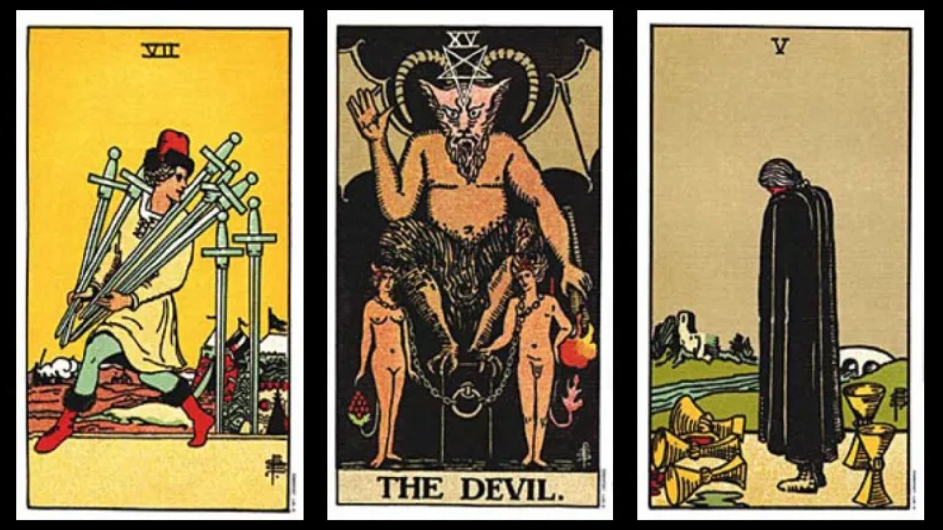 Devil And Swords Tarot Card