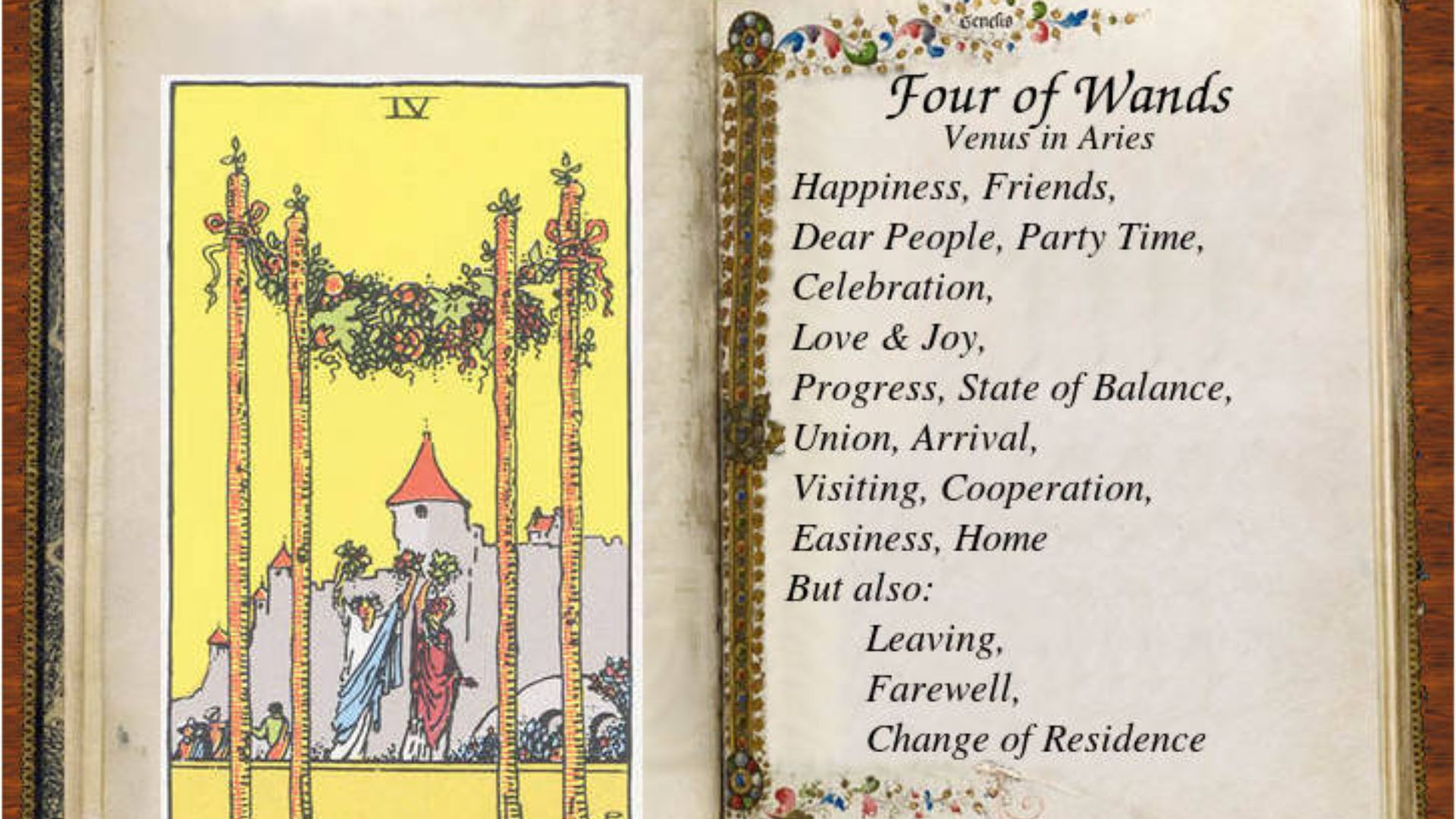 4 Of Wands Tarot Card With Its Description
