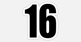 A black number 16