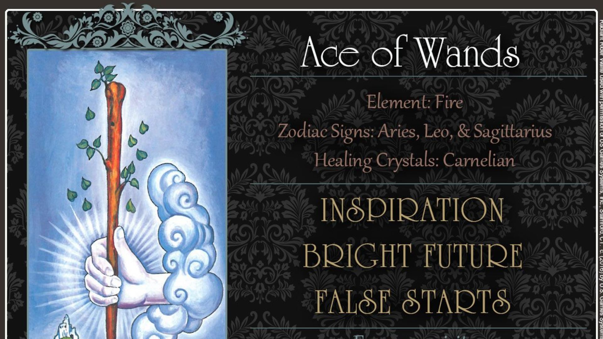 Black Ace Of Wands Tarot Card