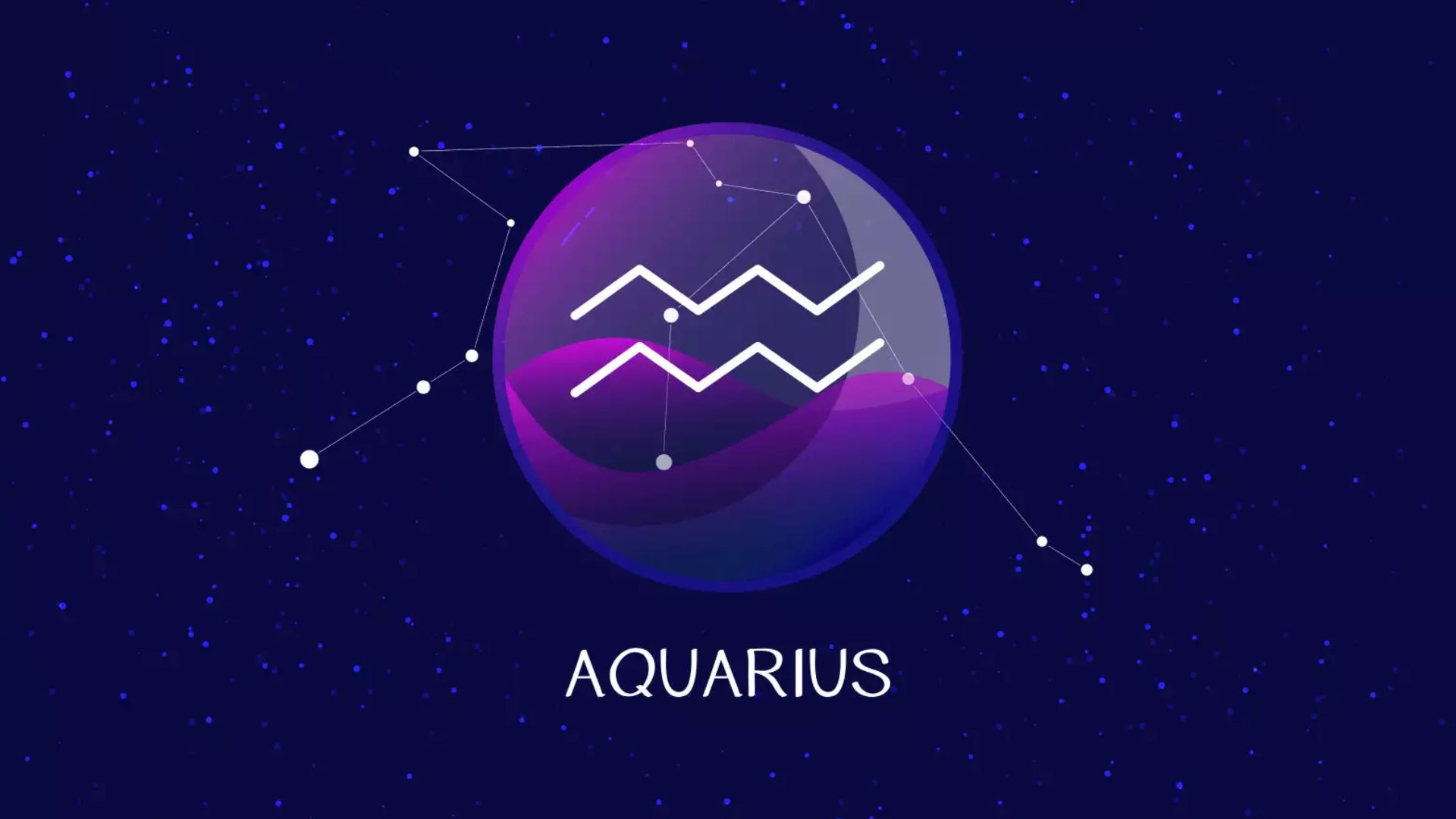Aquarius Zodiac Sign In Purple Color