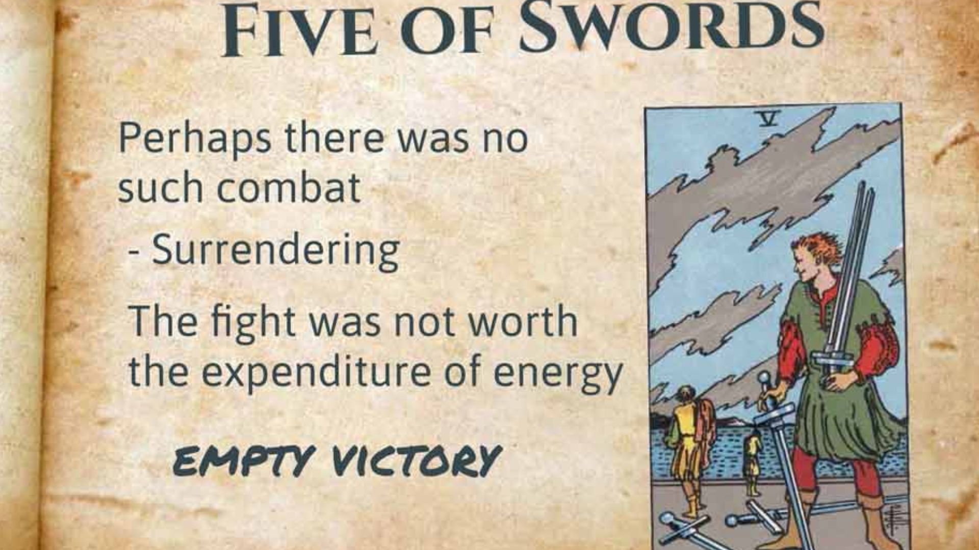 Five Of Swords Card Dscription