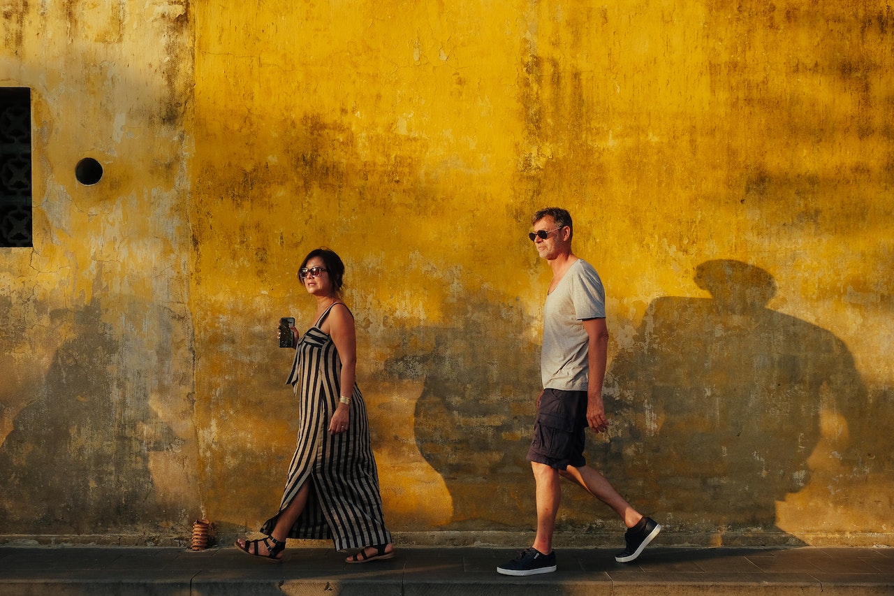 Man and Woman Walking