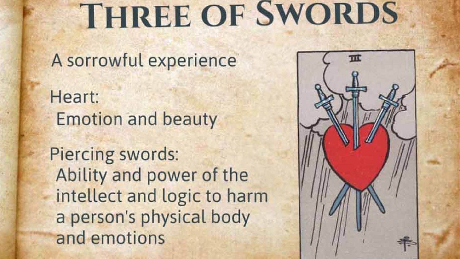 Three Of Swords Tarot Card And ITs Traits