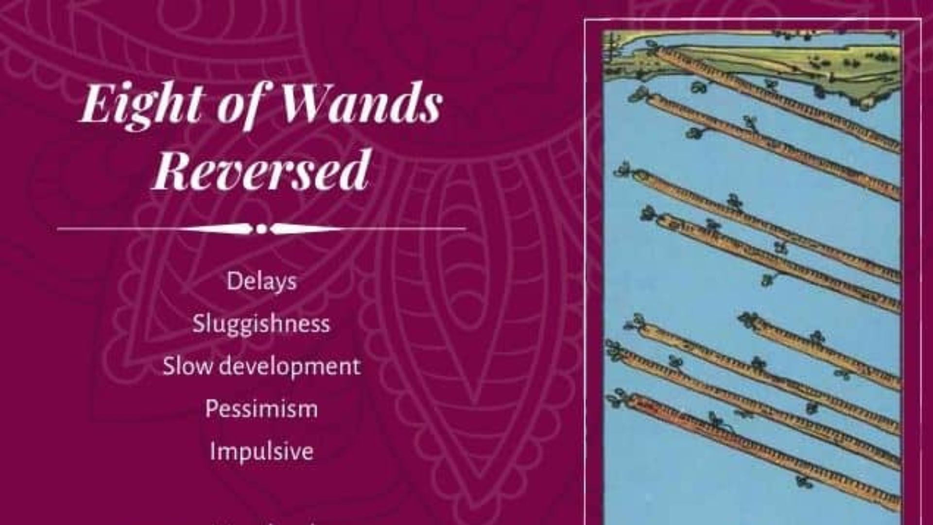 8 Of Wands Card Reversed