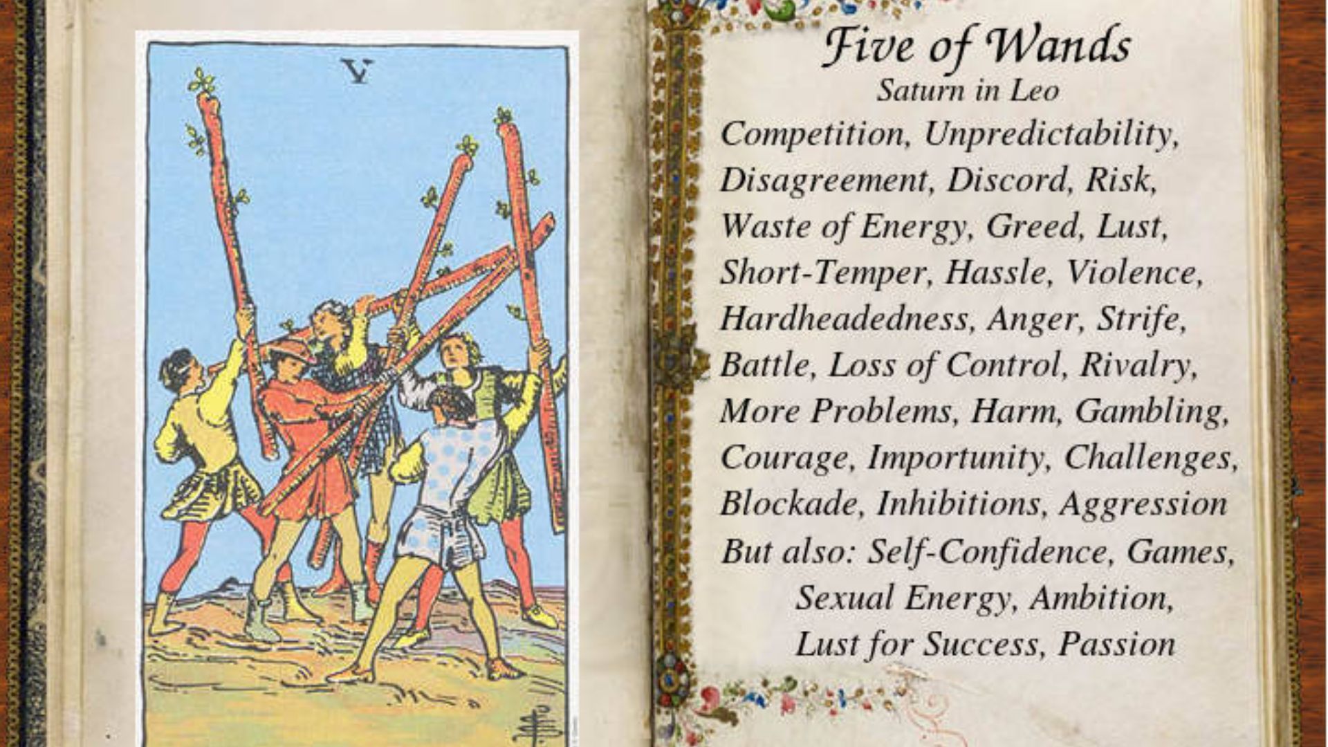 Five Of Wands Tarot Card With Description