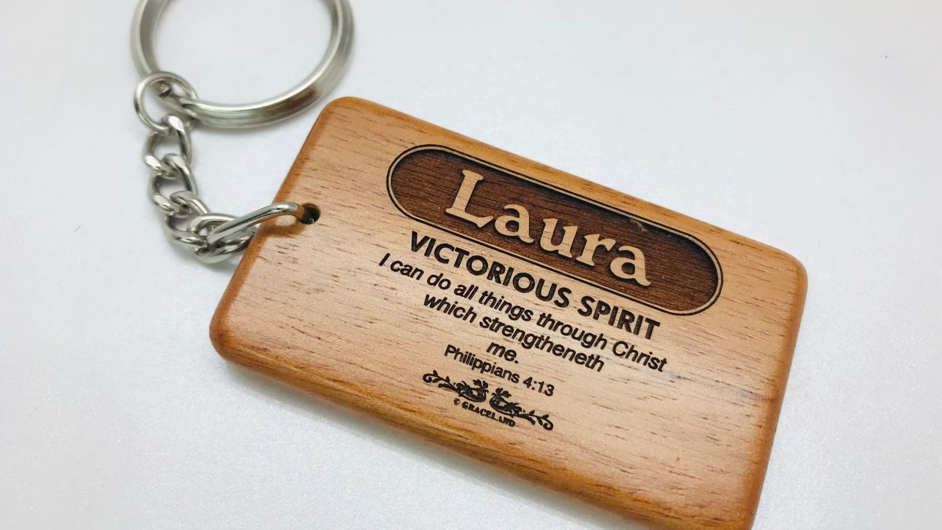 Laura Written On Keychain