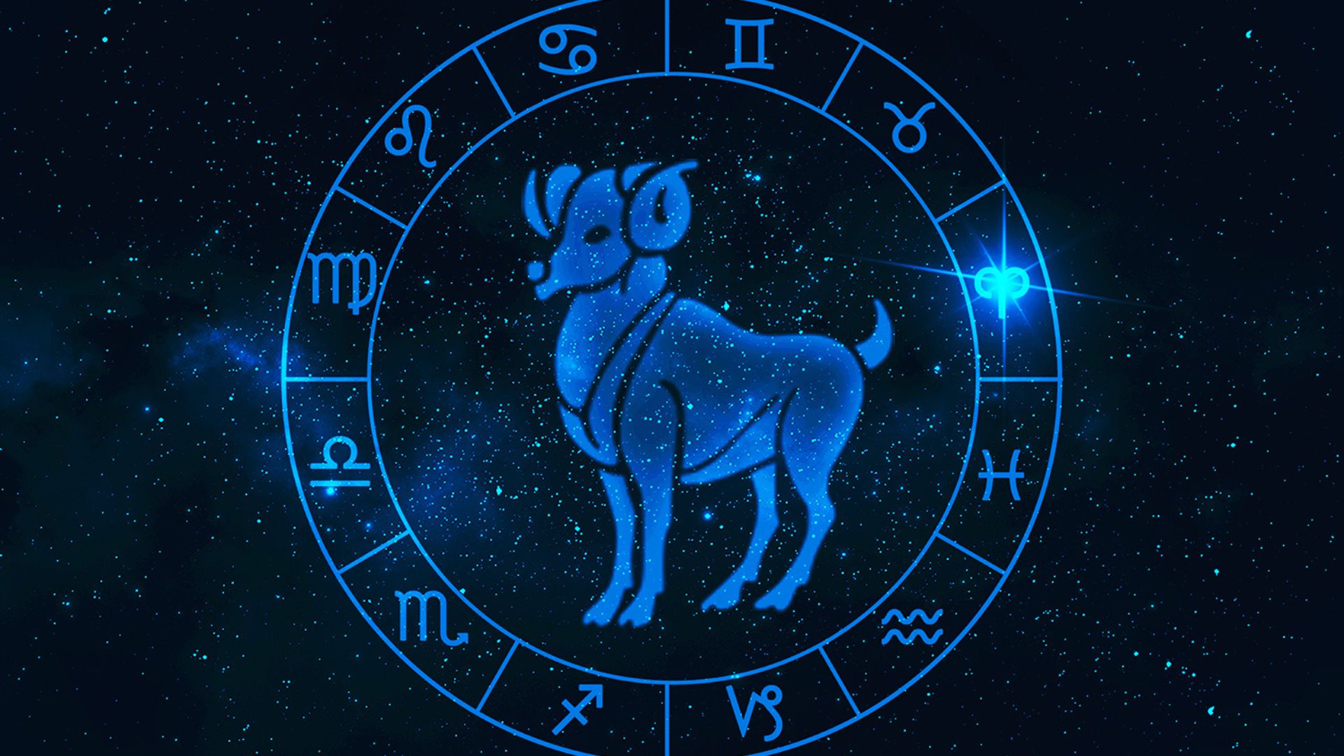 Zodiac Sings Around An Animal In Blue Color