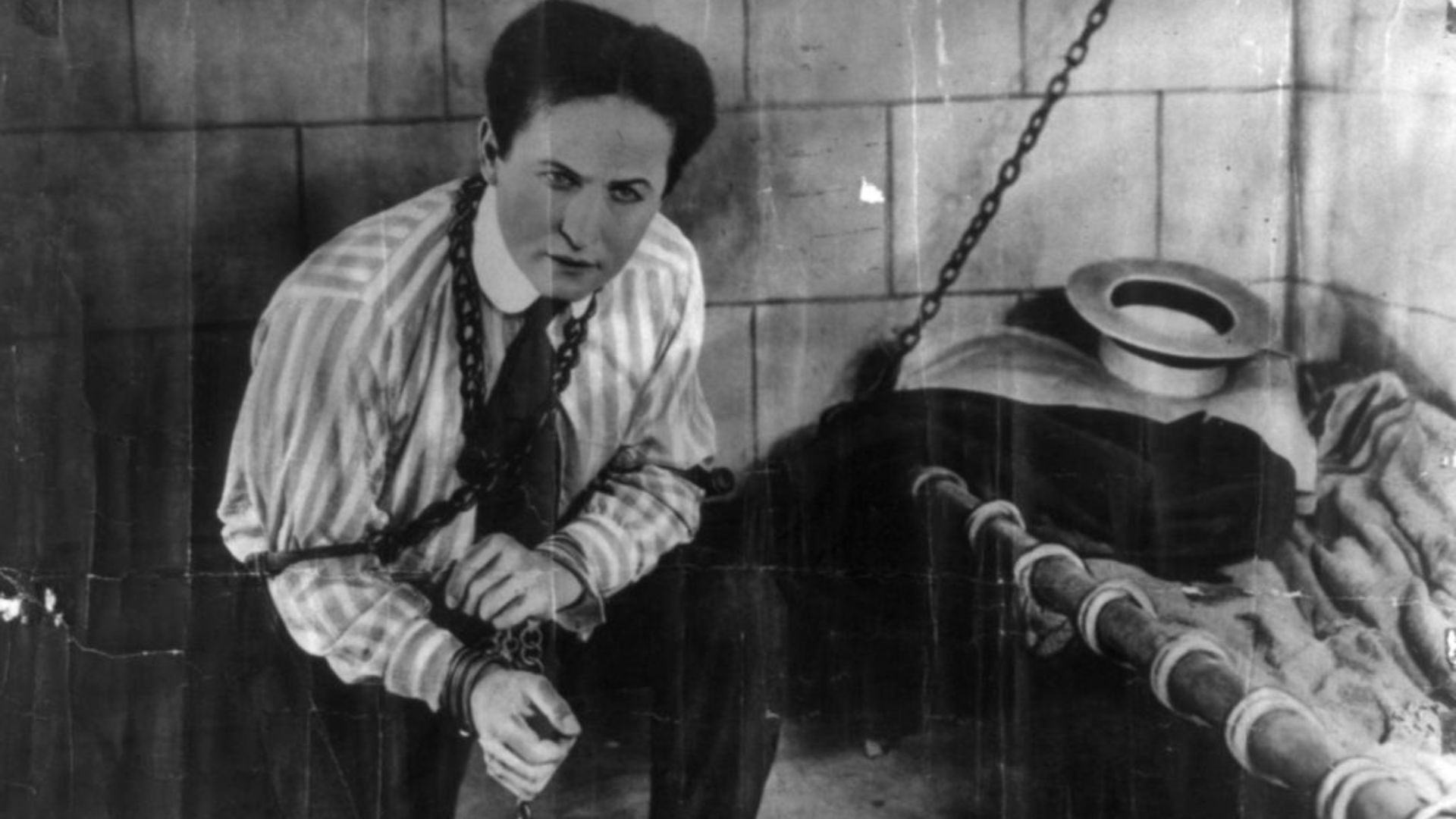 Harry Houdini Tangled In Chains