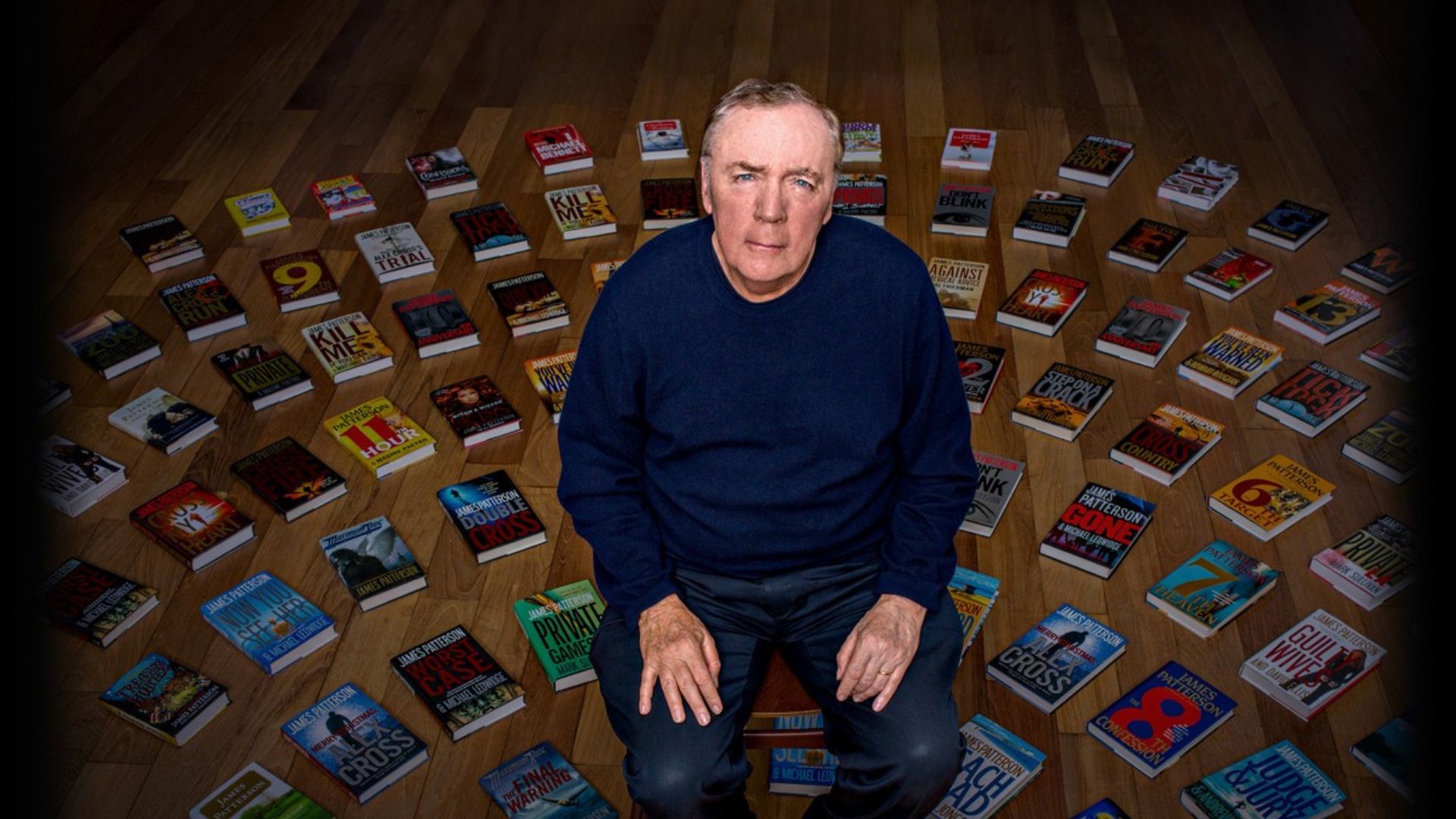 James Patterson Surrounded By Books