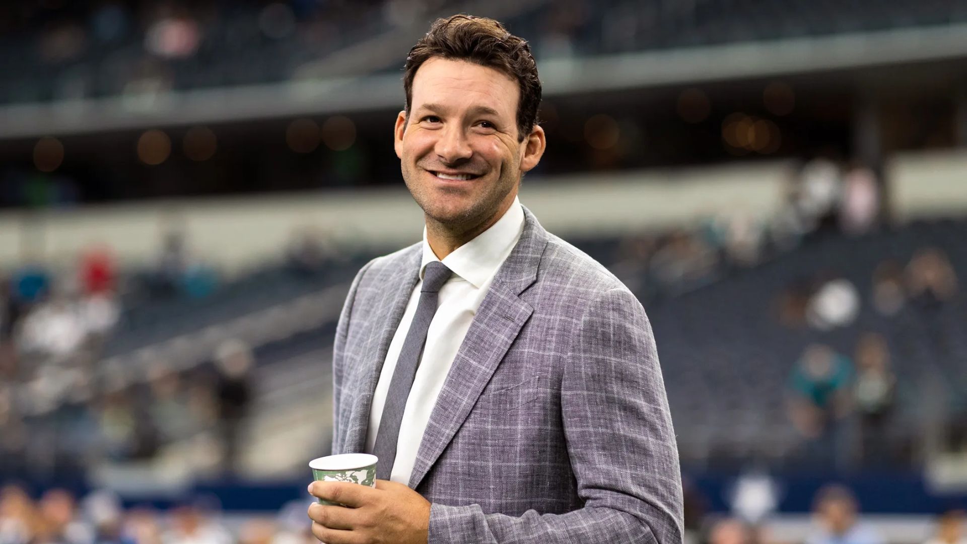 Tony Romo With A Little Smile On Face
