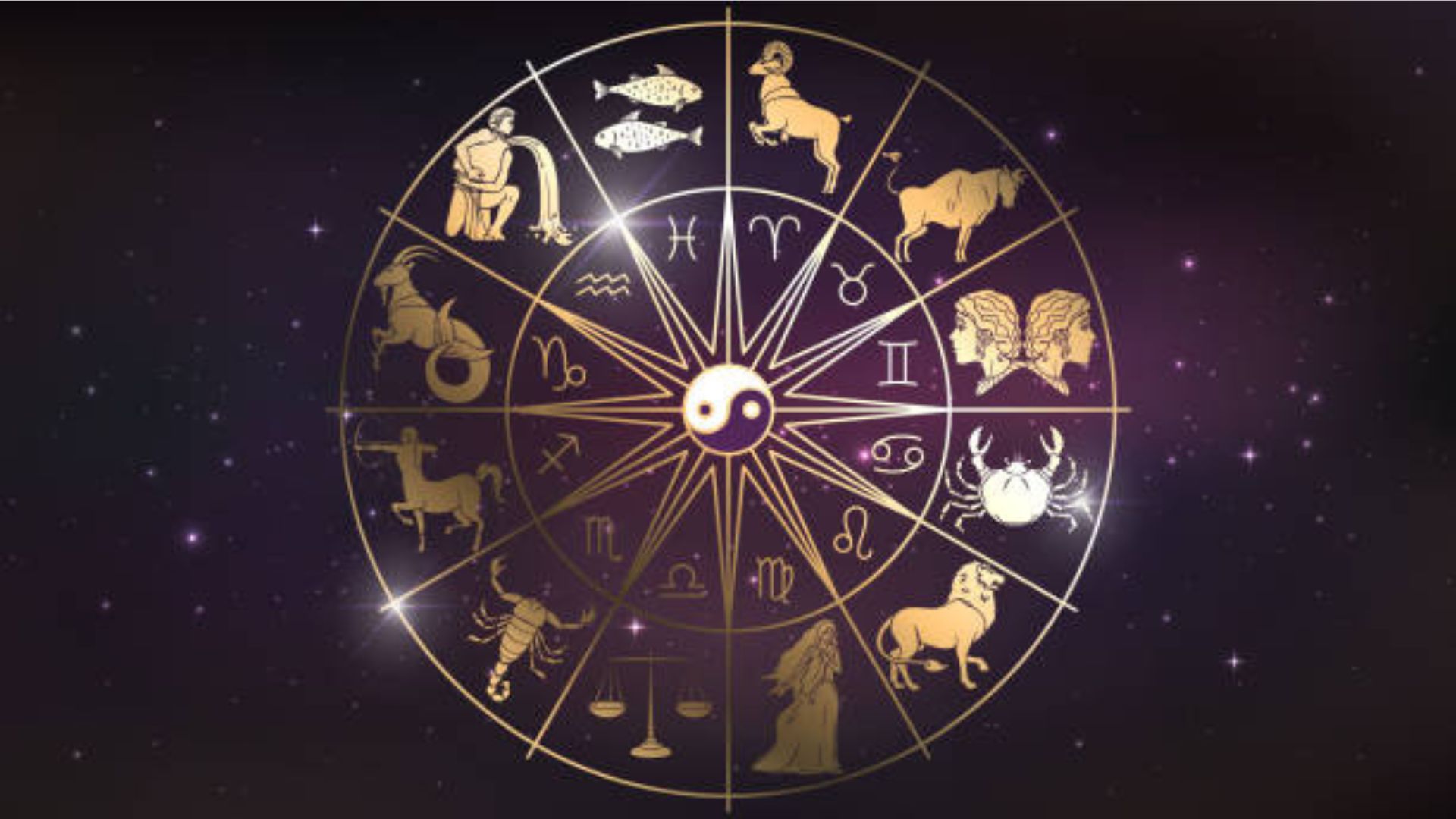 Zodiac Sings And Their Symbols In A Golden Color Circle