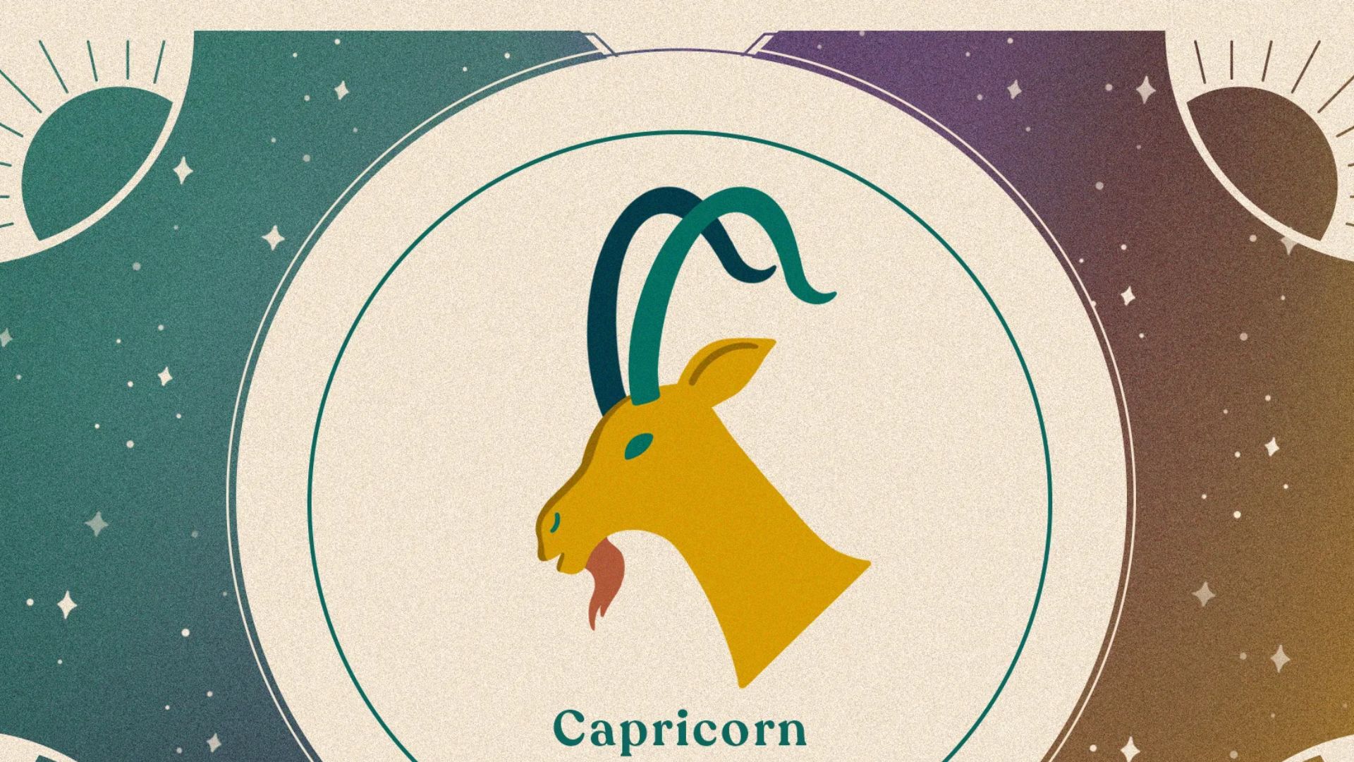 Capricon Sign With Green Horns