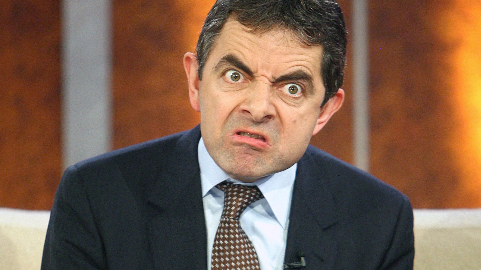 Rowan Atkinson Making A Funny Facial Expressions