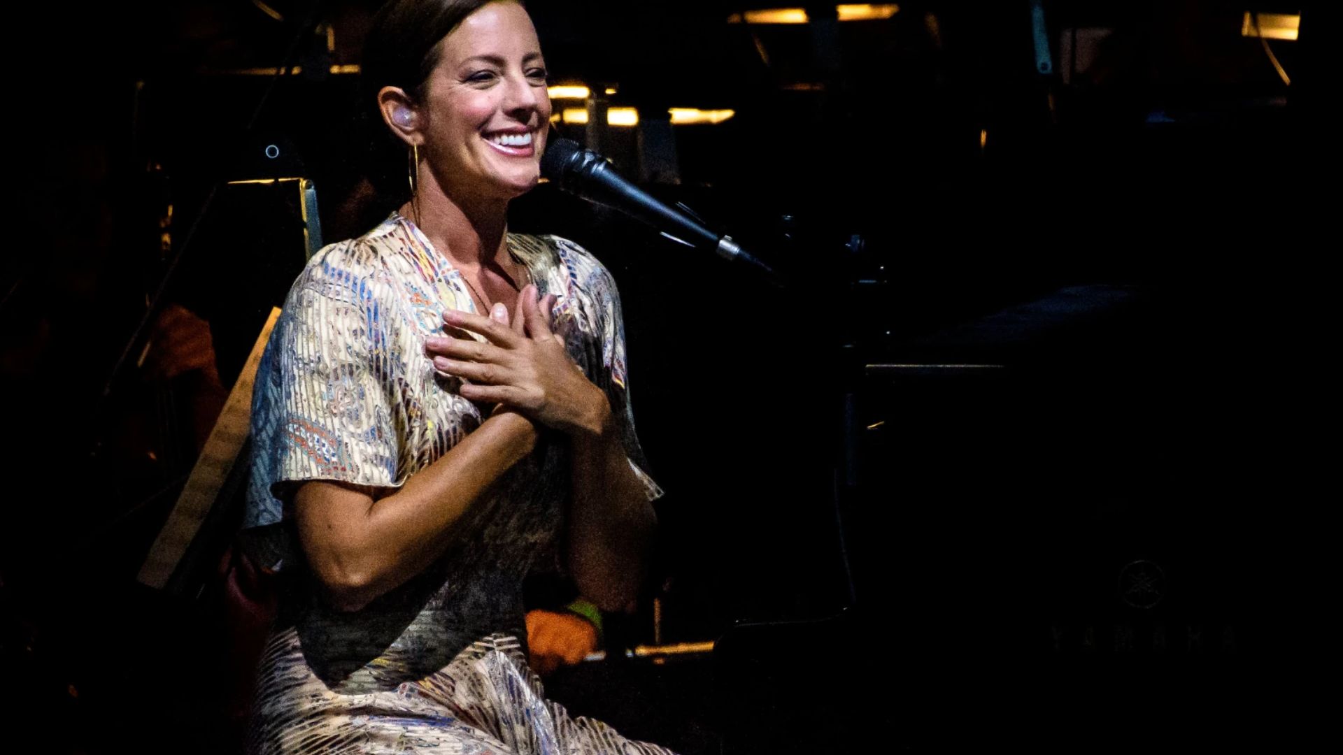 Sarah McLachlan Sitting In Front Of Mic