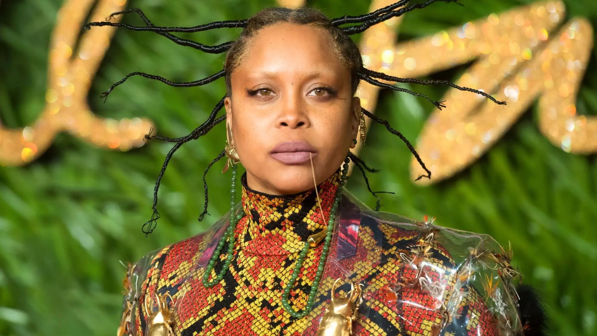 Erykah Badu With Unique Hairstyle