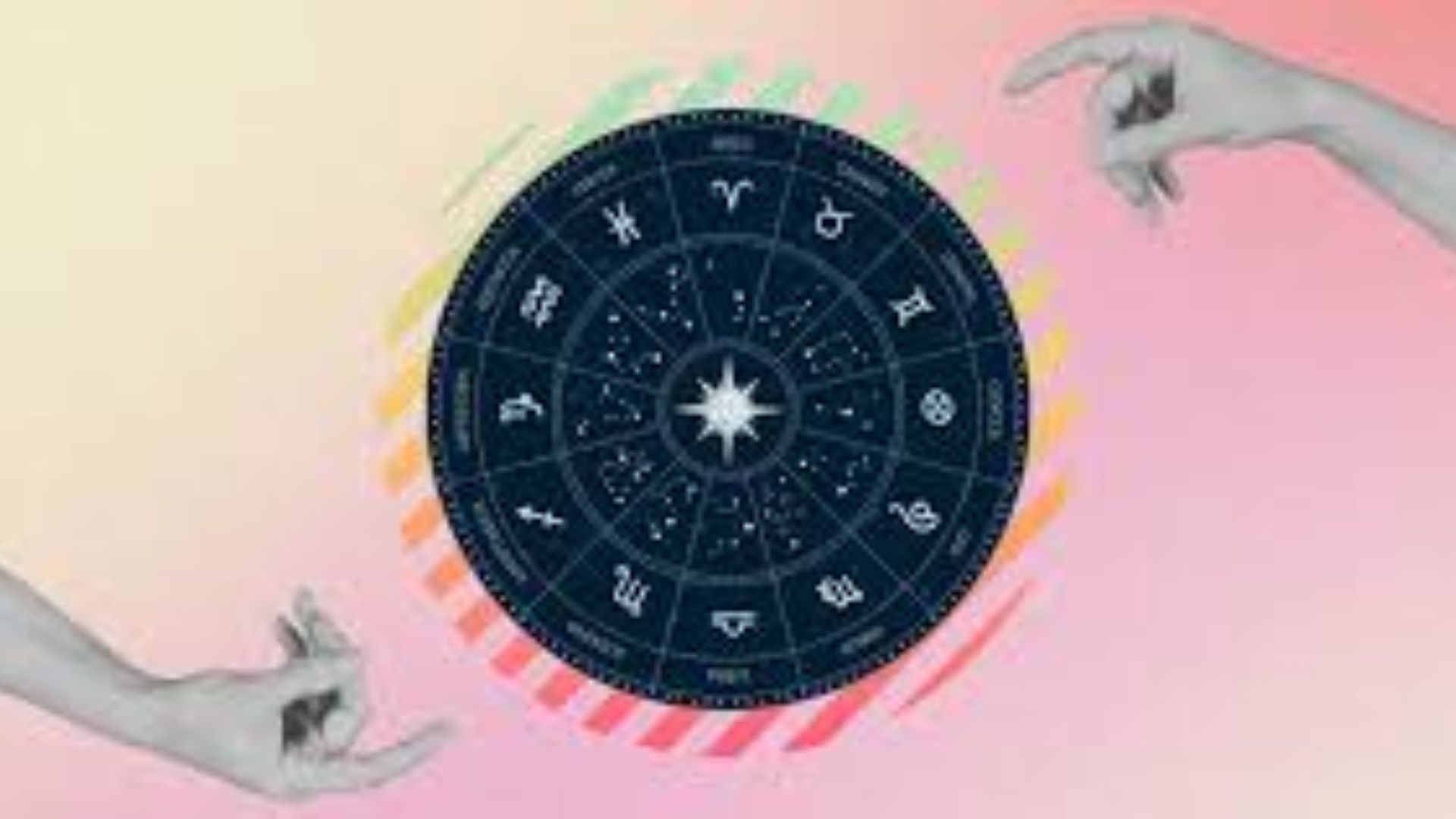 Zodiac Circle In Front Of Light Pink Background
