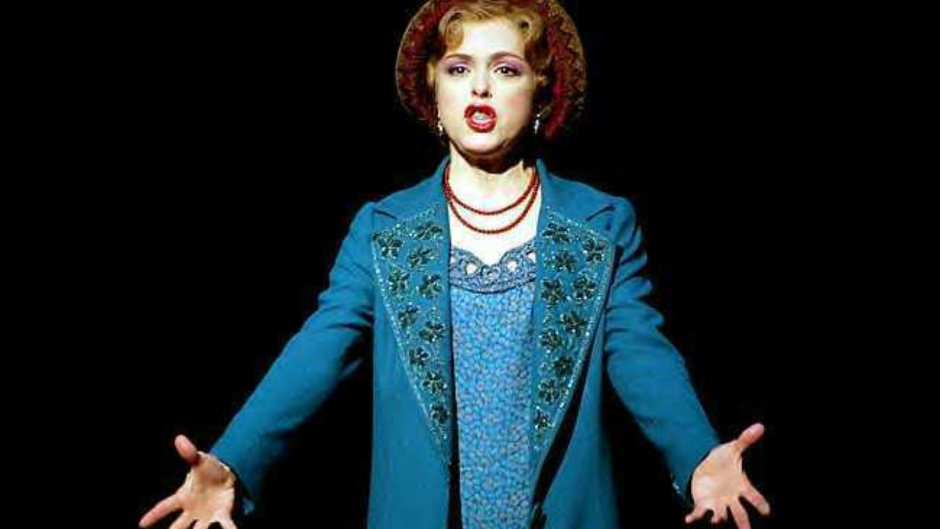 Bernadette Peters In Blue Outfit