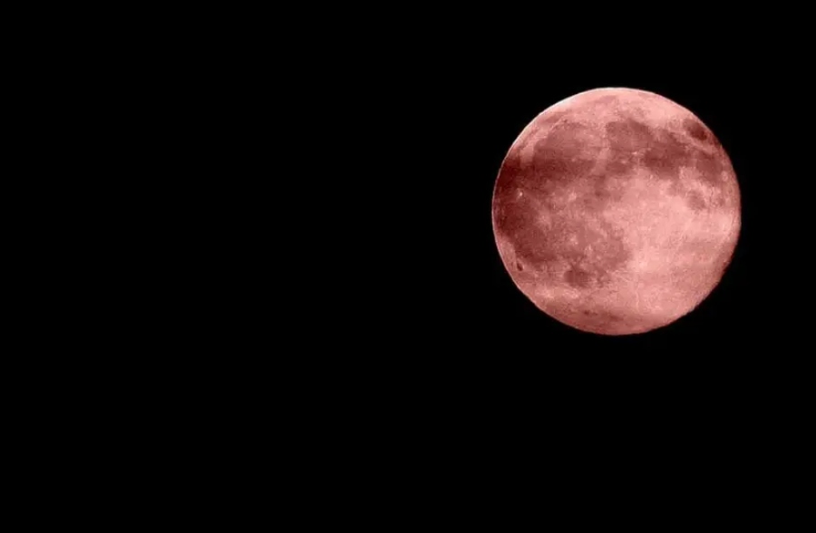 Strawberry moon in the sky